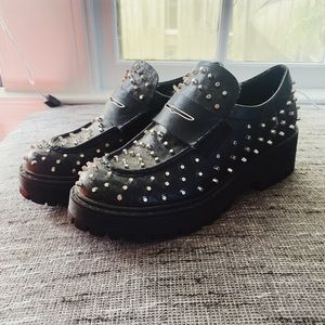 STEVE MADDEN Malvern Studded Womens Loafers